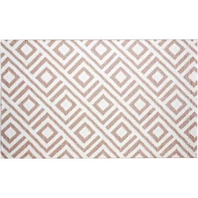b.b.begonia Malibu Reversible Design Beige and White Outdoor Area Rug - 4' x 6'