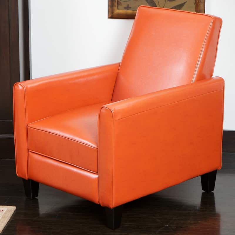 Darvis Black Bonded Leather Recliner Club Chair by Christopher Knight Home