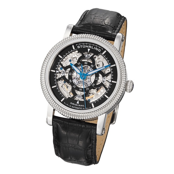 Stuhrling Original Men's 'Soprano' Automatic Leather Strap Watch Stuhrling Original Men's Stuhrling Original Watches