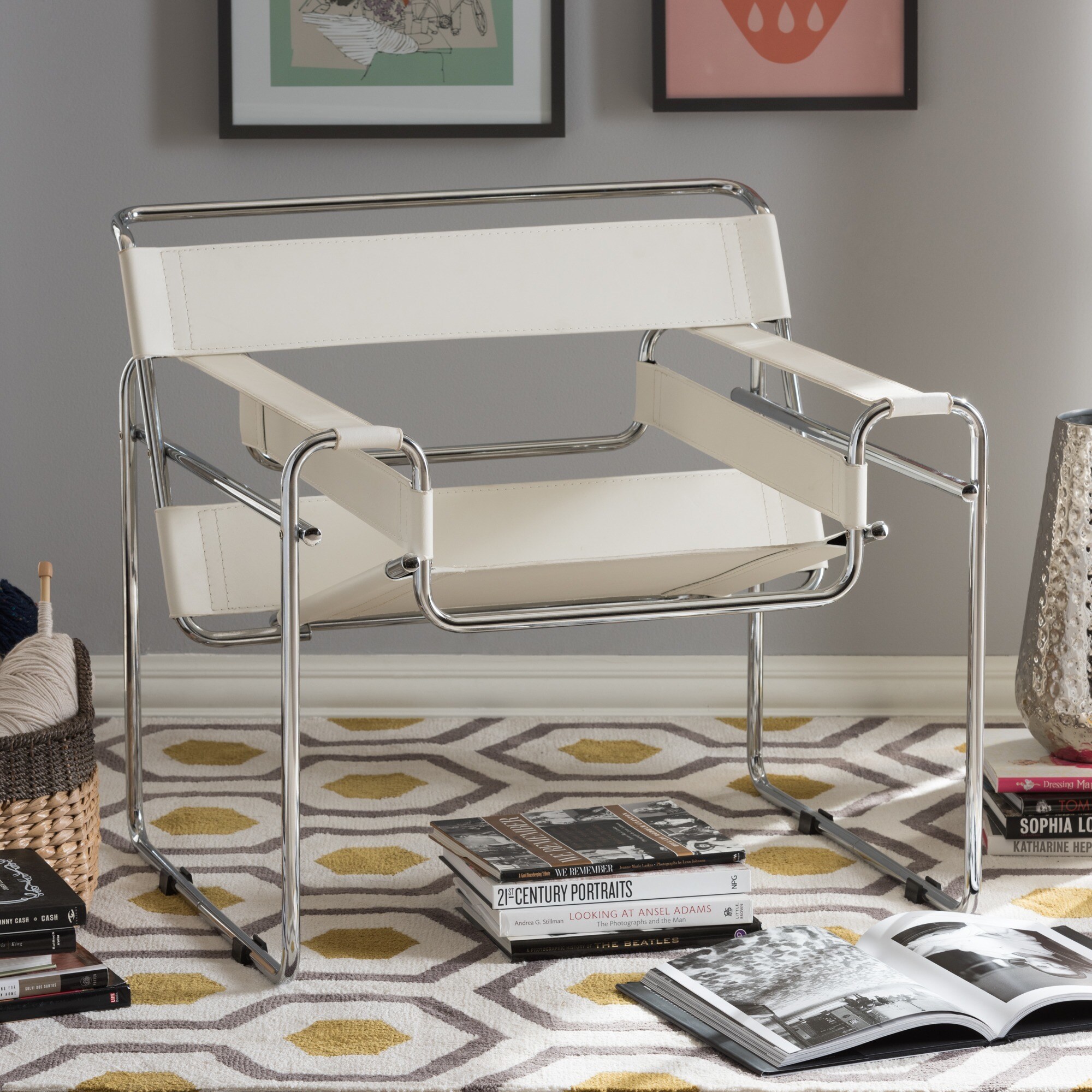 Shop Jericho White Bonded Leather Modern Accent Chair - Free Shipping On Orders Over $45 