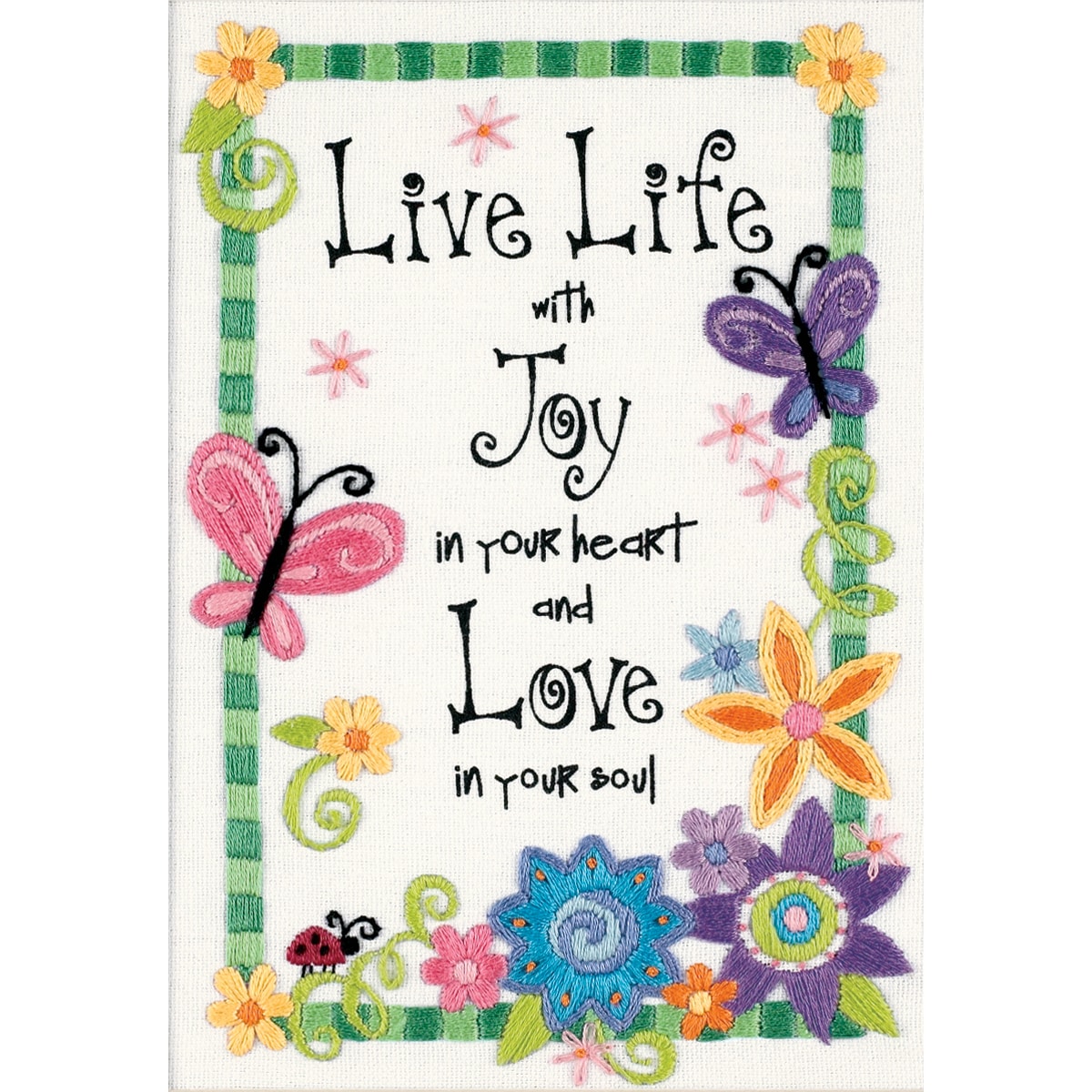 Live Life Mini Crewel Kit 5x7 Stitched In Thread (5x7. )