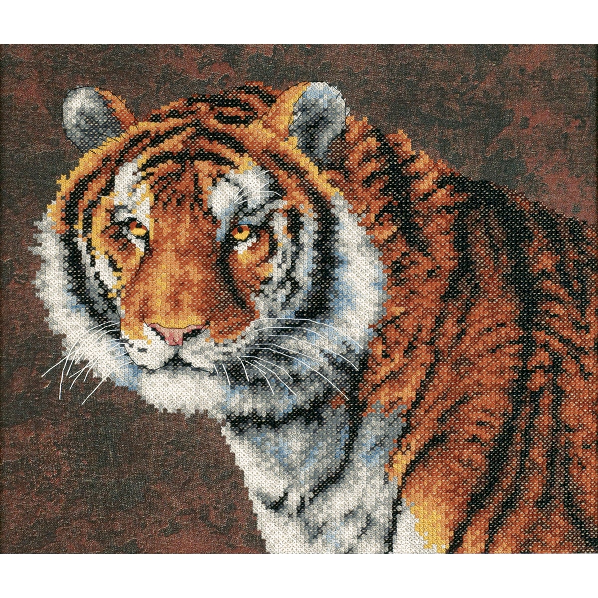 Tiger Stamped Cross Stitch Kit 14x12