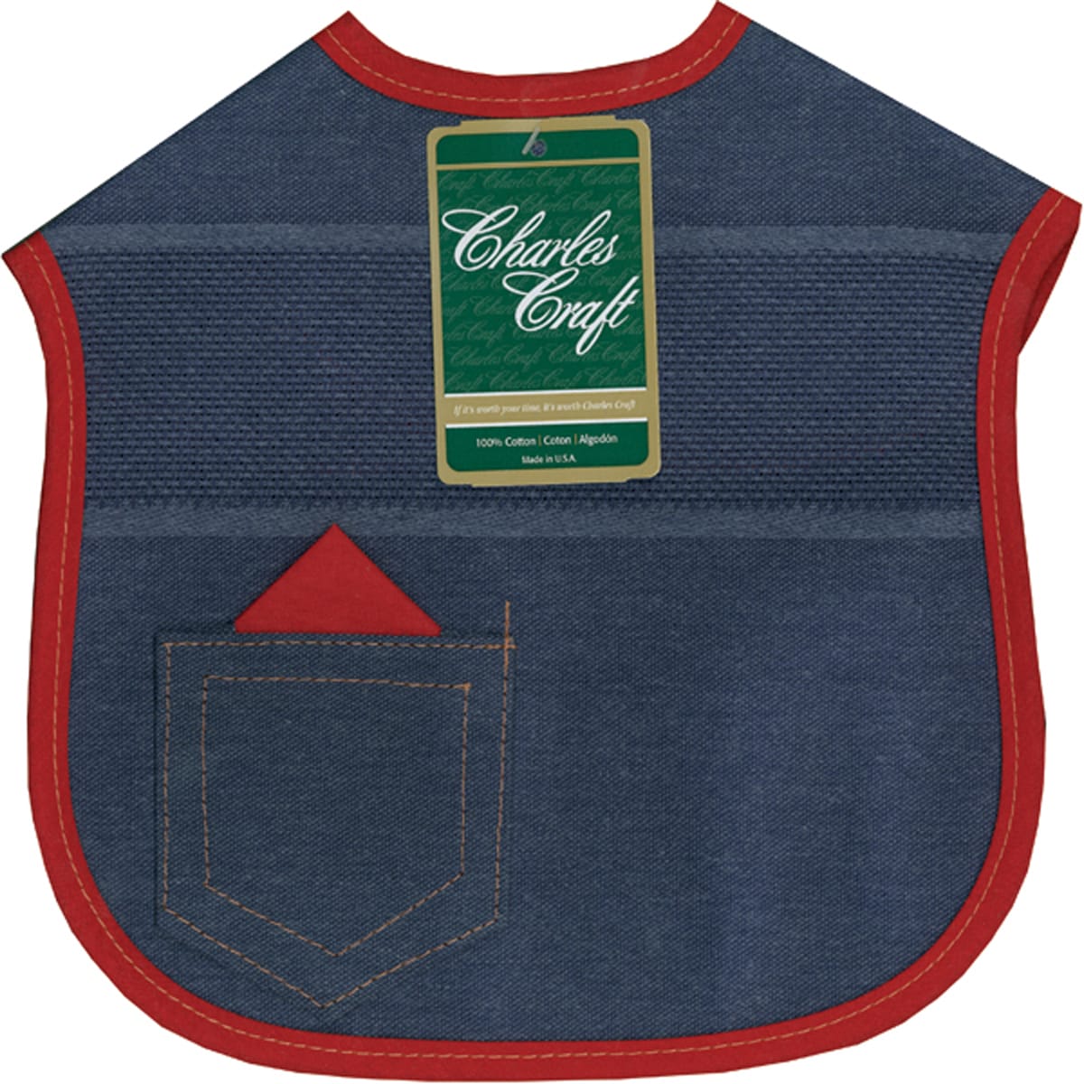 Denim Darlings Baby Bibs 9x9 red Binding