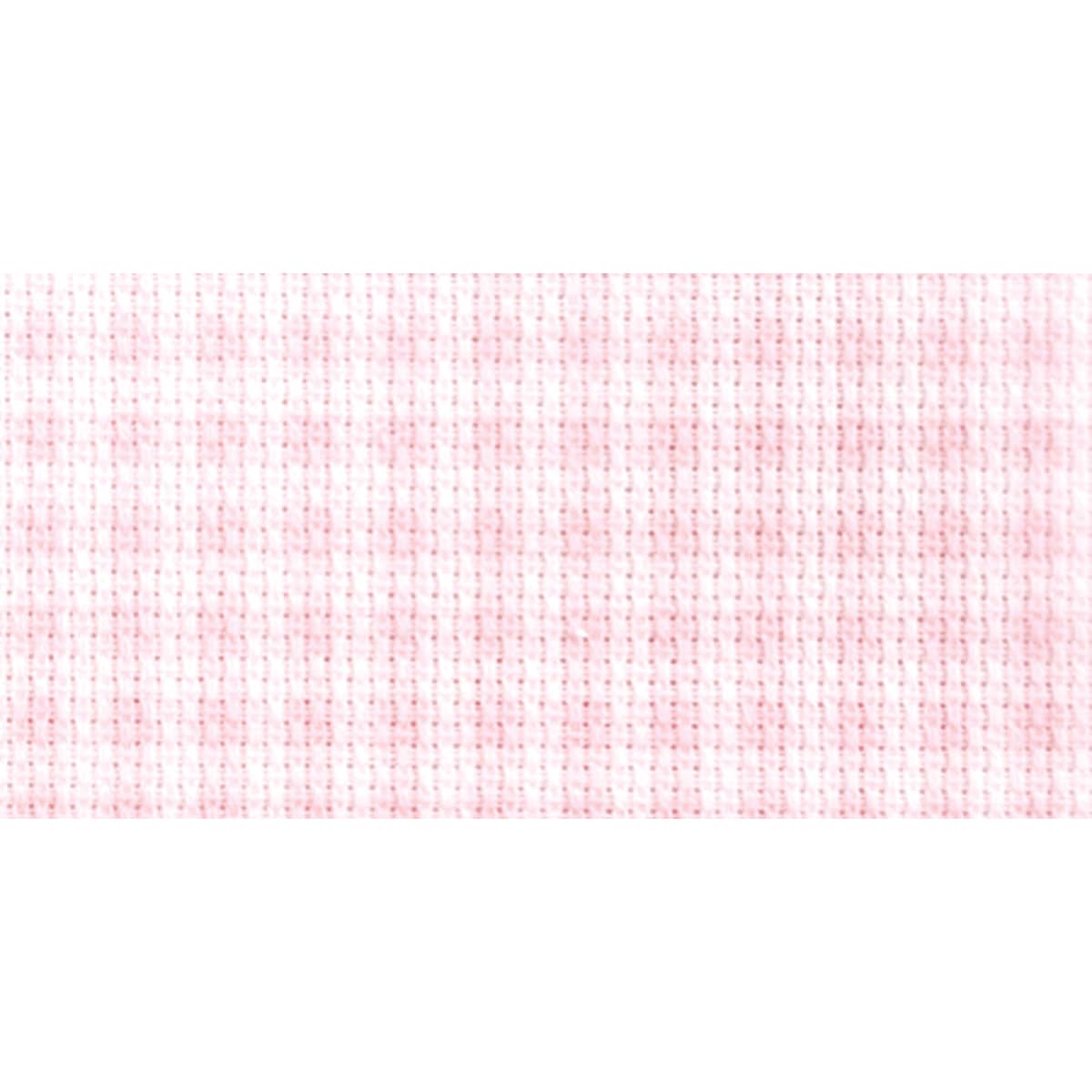 Impressions Aida Needlework Fabric 14 Count 14x18 white W/baby Pink Gingham (14x18. )