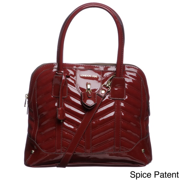 London Fog Lark Patent Dome Satchel Bag