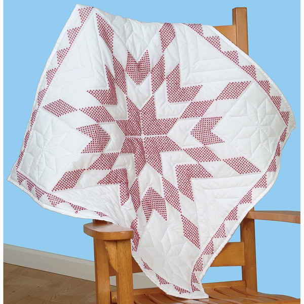 Stamped White Wall Or Lap Quilt 36"X36"-XXX Diamond