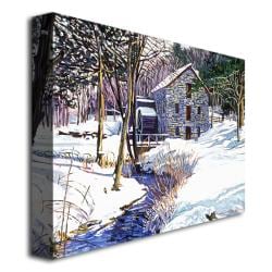 David Lloyd Glover 'Snow Mill' Gallery Wrapped Canvas Art Trademark Fine Art Canvas