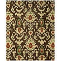 Hand-tufted Wool Brown Contemporary Abstract Ikat Rug