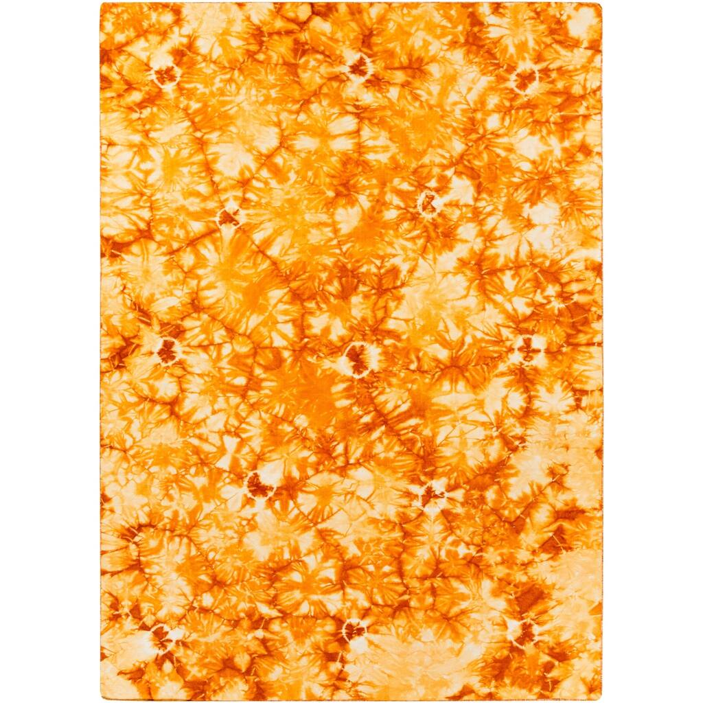 Hand-woven Orange Caparo Street Wool Area Rug - 8' x 11'