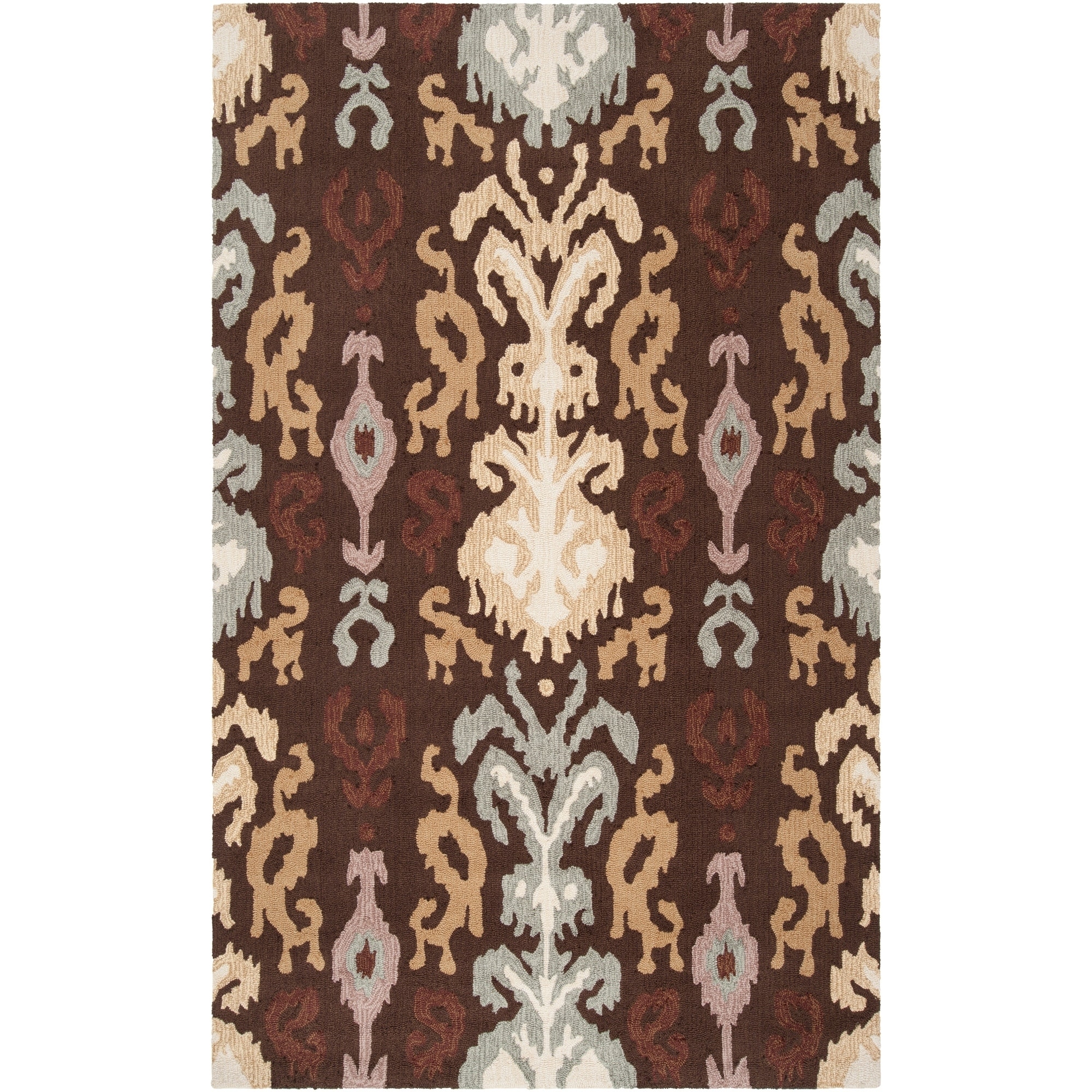 Hand hooked Benton Brown Rug (5 X 8)