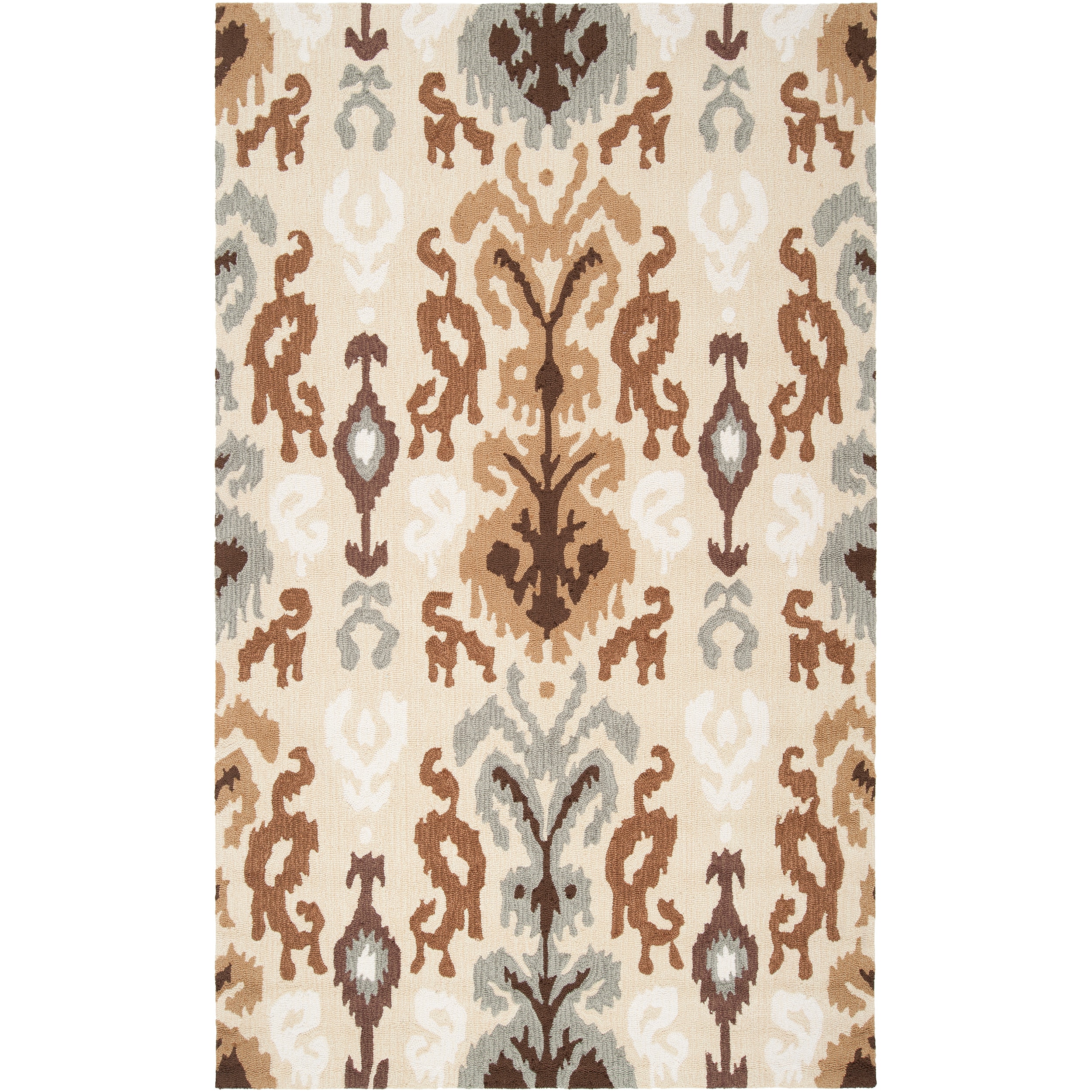 Hand hooked Benton Green Rug (5 X 8)