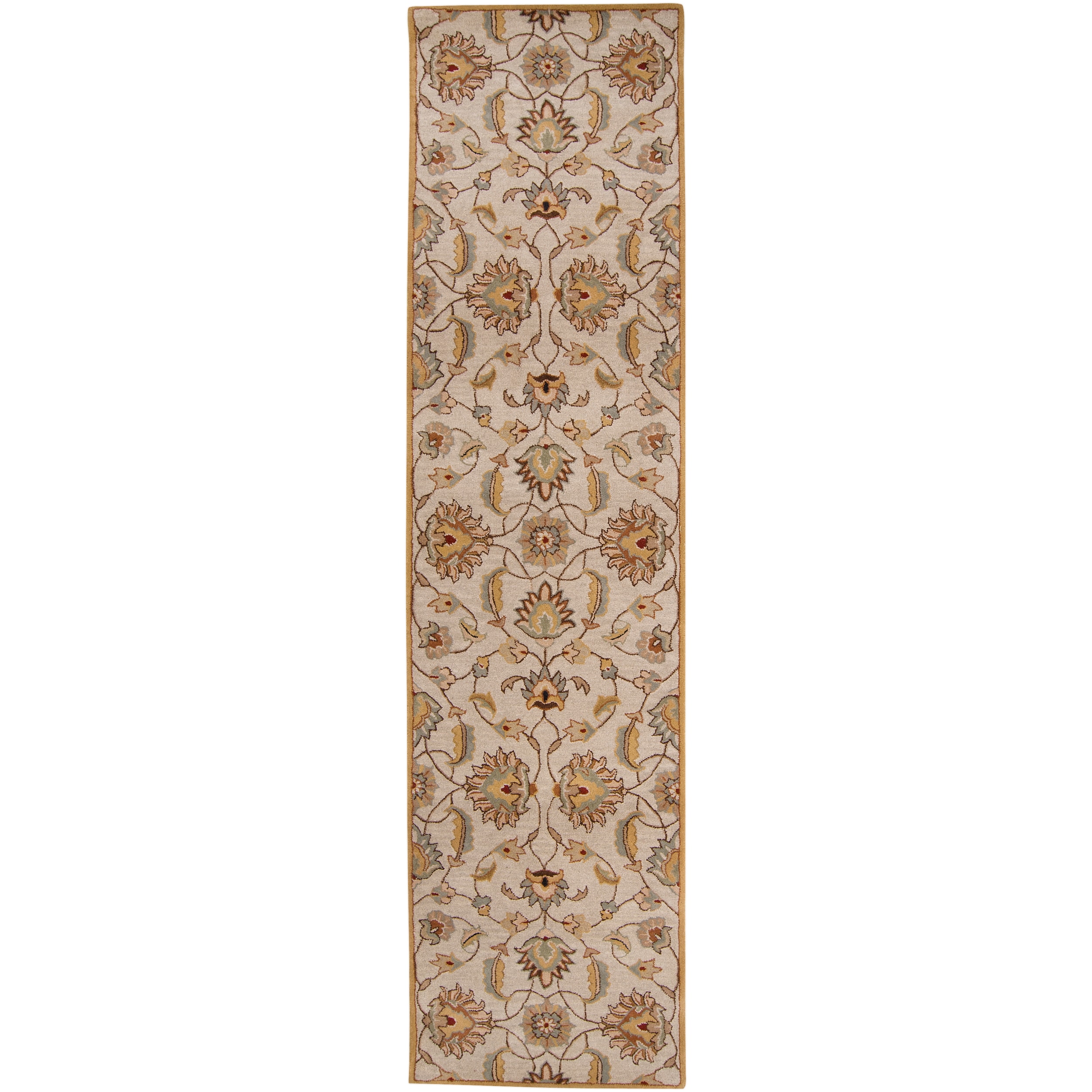 Hand tufted Kiser Gold Wool Rug (3 X 12)