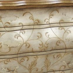 Hand painted Distressed Gold/ Silver Bombay Accent Chest Coffee, Sofa & End Tables