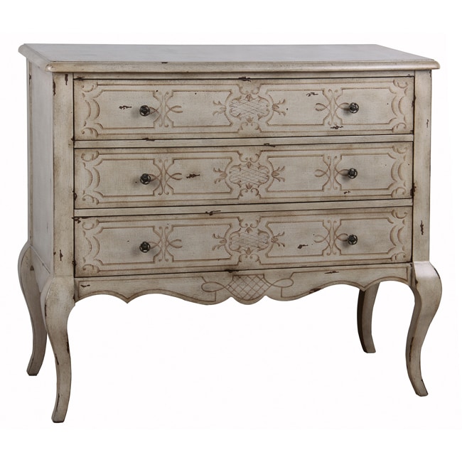 Handpainted Distressed Cream Accent Chest Free Shipping Today