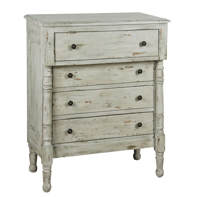 Distressed Vintage White Accent Chest
