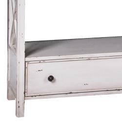 Distressed Vintage White Accent Bookcase Free Shipping Today Distressed Vintage White Accent Bookcase