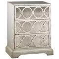 Distressed Cream Antiqued Mirror Accent Chest