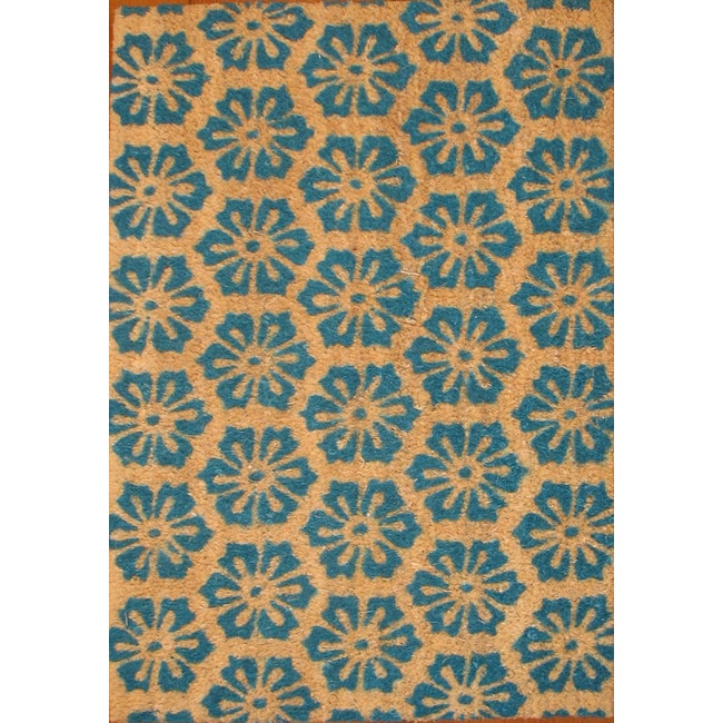 Cocoa Matting Blue Burst Tan Door Mat (16 X 24)