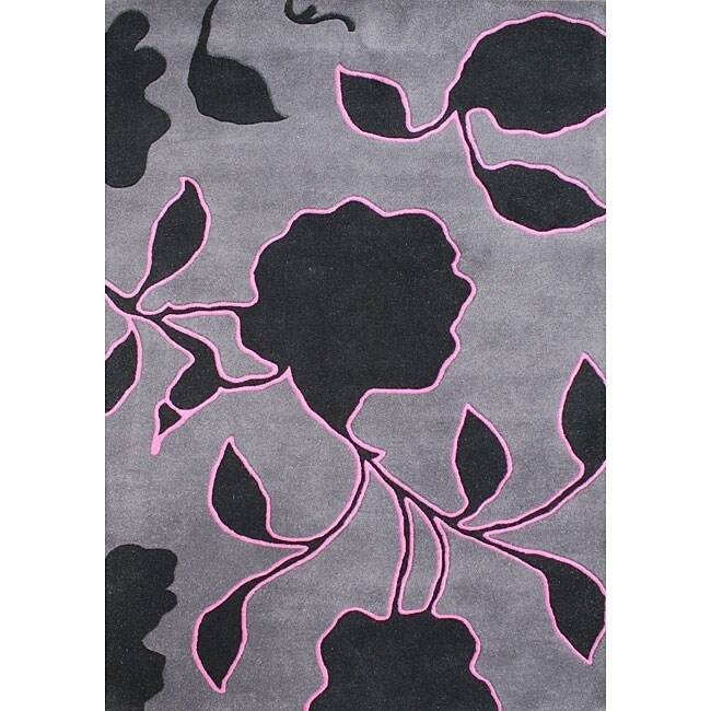 Alliyah Hand-made Lavender Grey New Zealand Wool Rug (8' x 10') - 8' x 10'