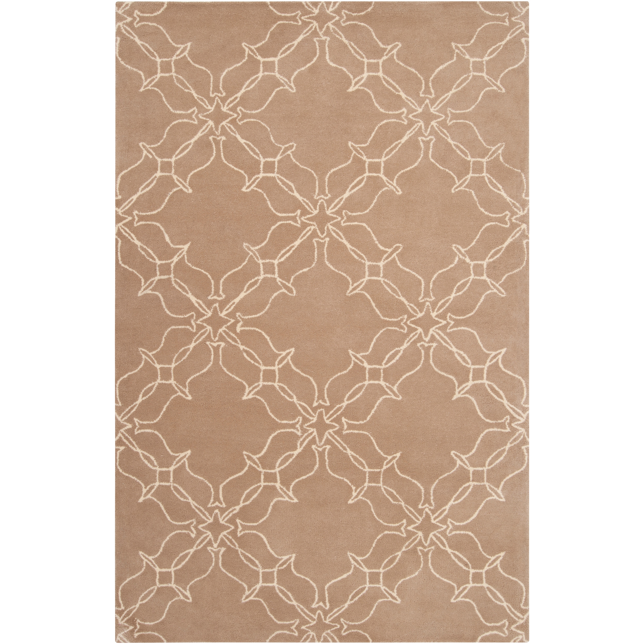 Aimee Wilder Hand tufted Beige Courland Geometric Trellis Wool Rug (33 X 53)