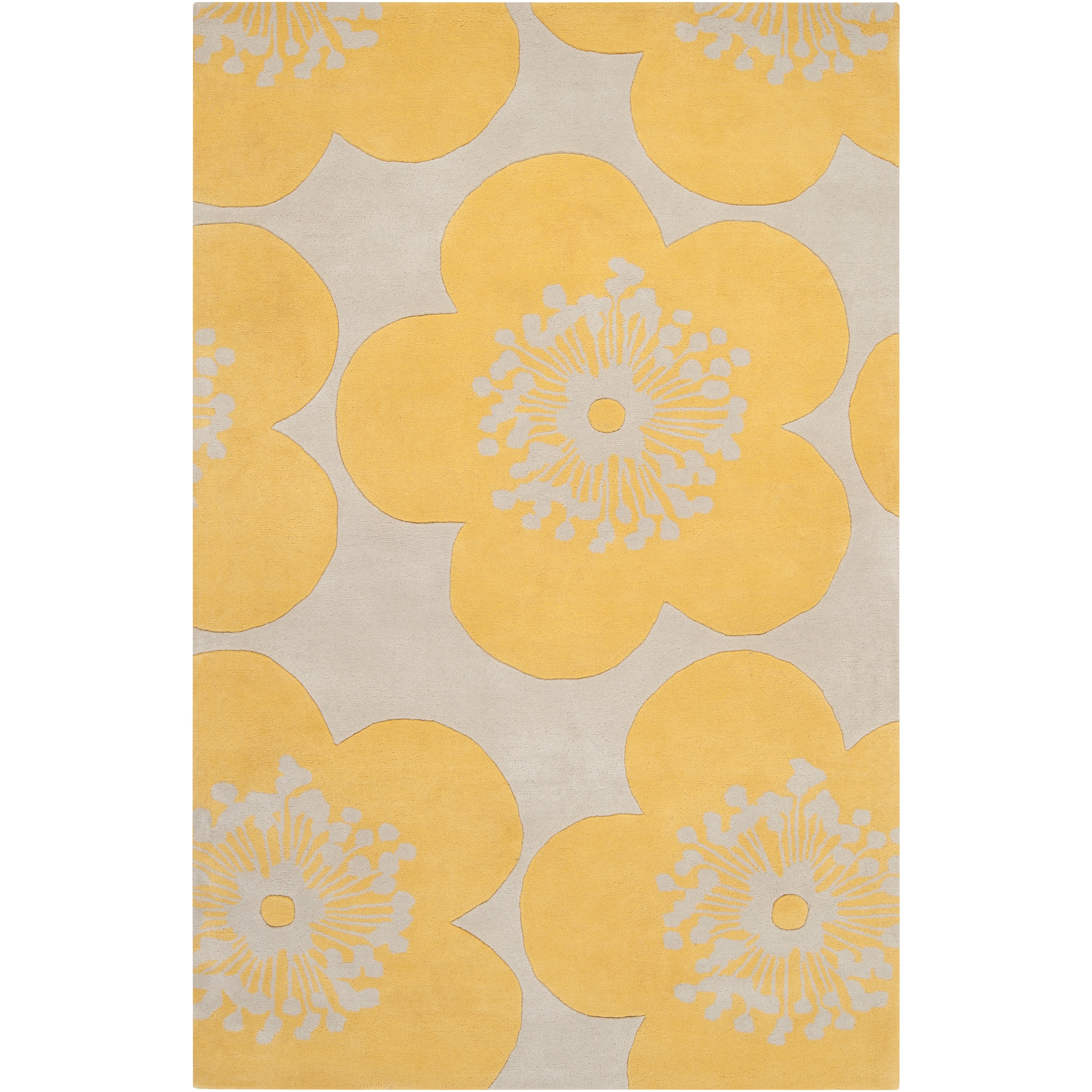 Aimee Wilder Hand tufted Yellow Courland Floral Wool Rug (33 X 53)