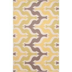 Aimee Wilder Hand tufted Yellow Courland Geometric Wool Rug (5' x 8') Surya 5x8   6x9 Rugs