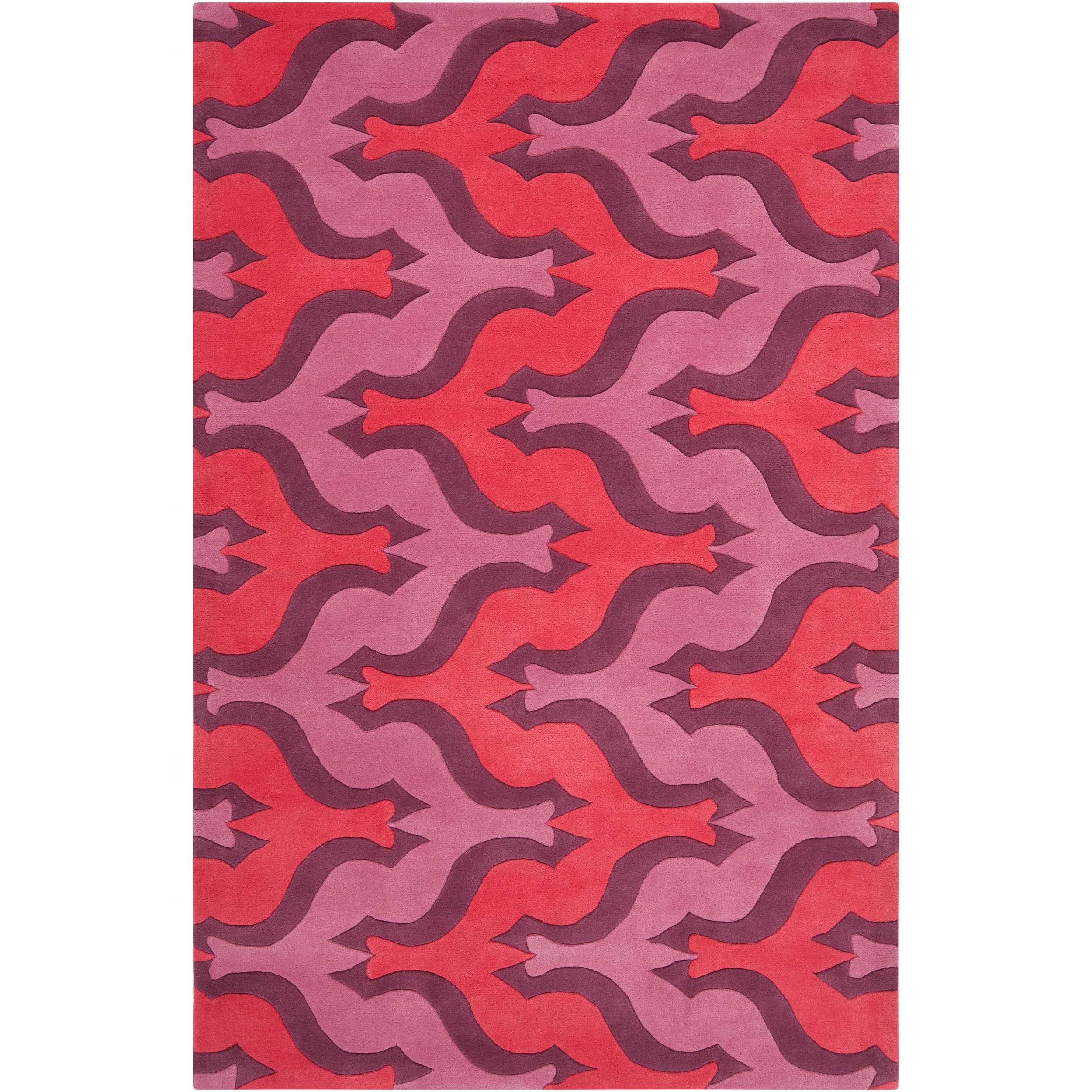 Aimee Wilder Hand tufted Red Courland Geometric Wool Rug (33 X 53)