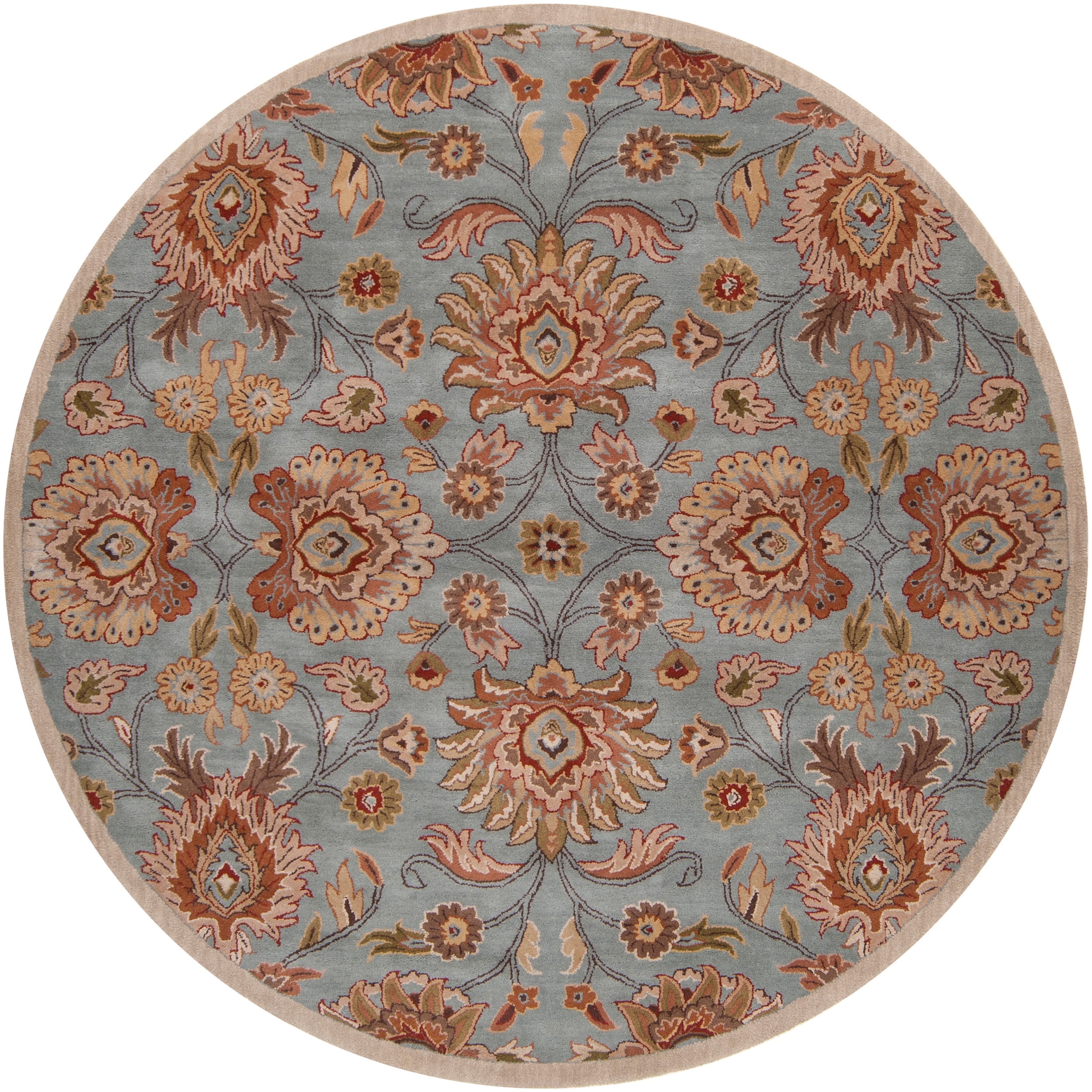 Hand tufted Blue Kiser Wool Rug (99 Round)