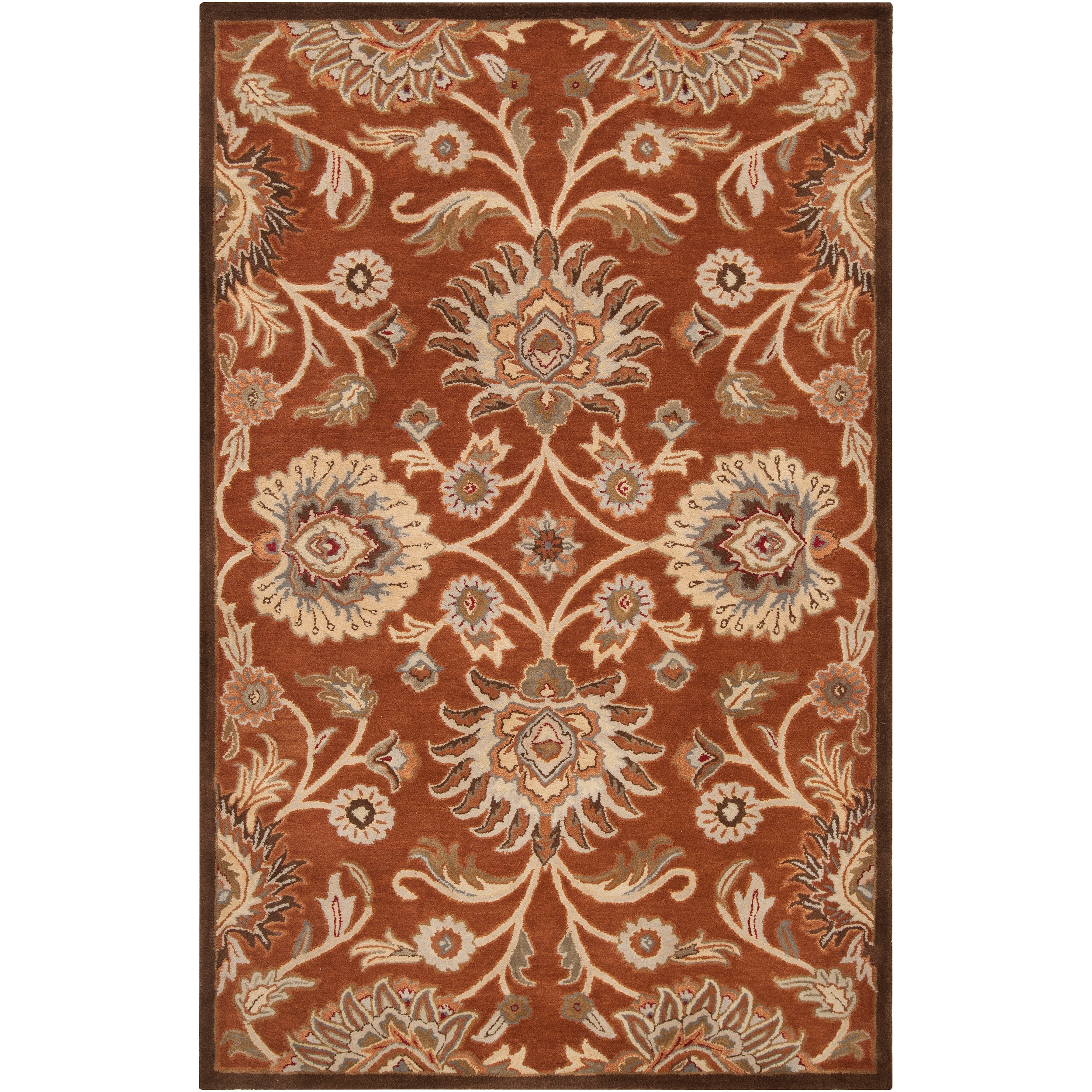 Hand tufted Orange Kiser Wool Rug (5 X 8)