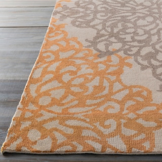Hand-knotted Gray Castle New Zealand Wool Area Rug - 8' x 11' - 8' x 11'