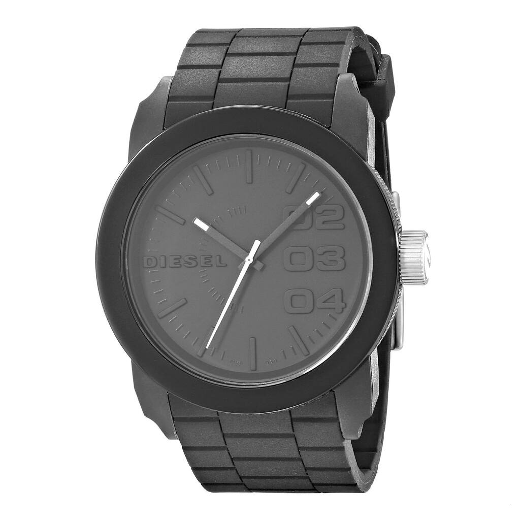 Diesel Men's DZ1437 Black Double Down Silicone Watch