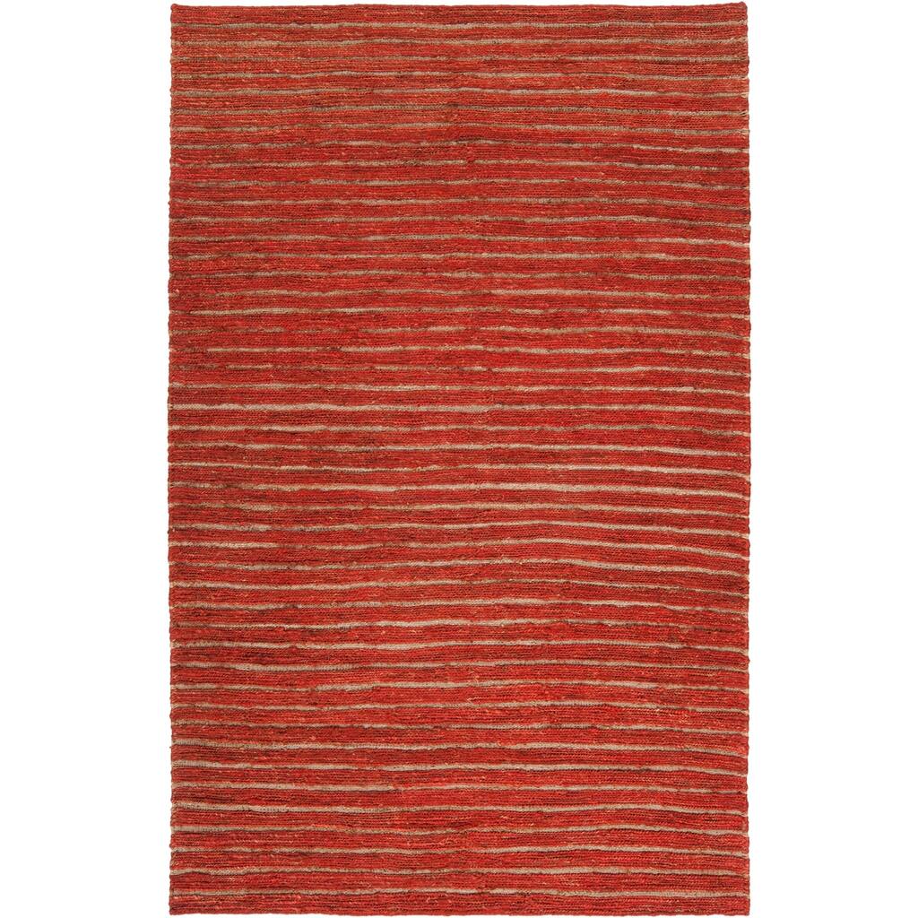Hand-woven Red Doctra Natural Fiber Hemp Area Rug - 3'3" x 5'3"