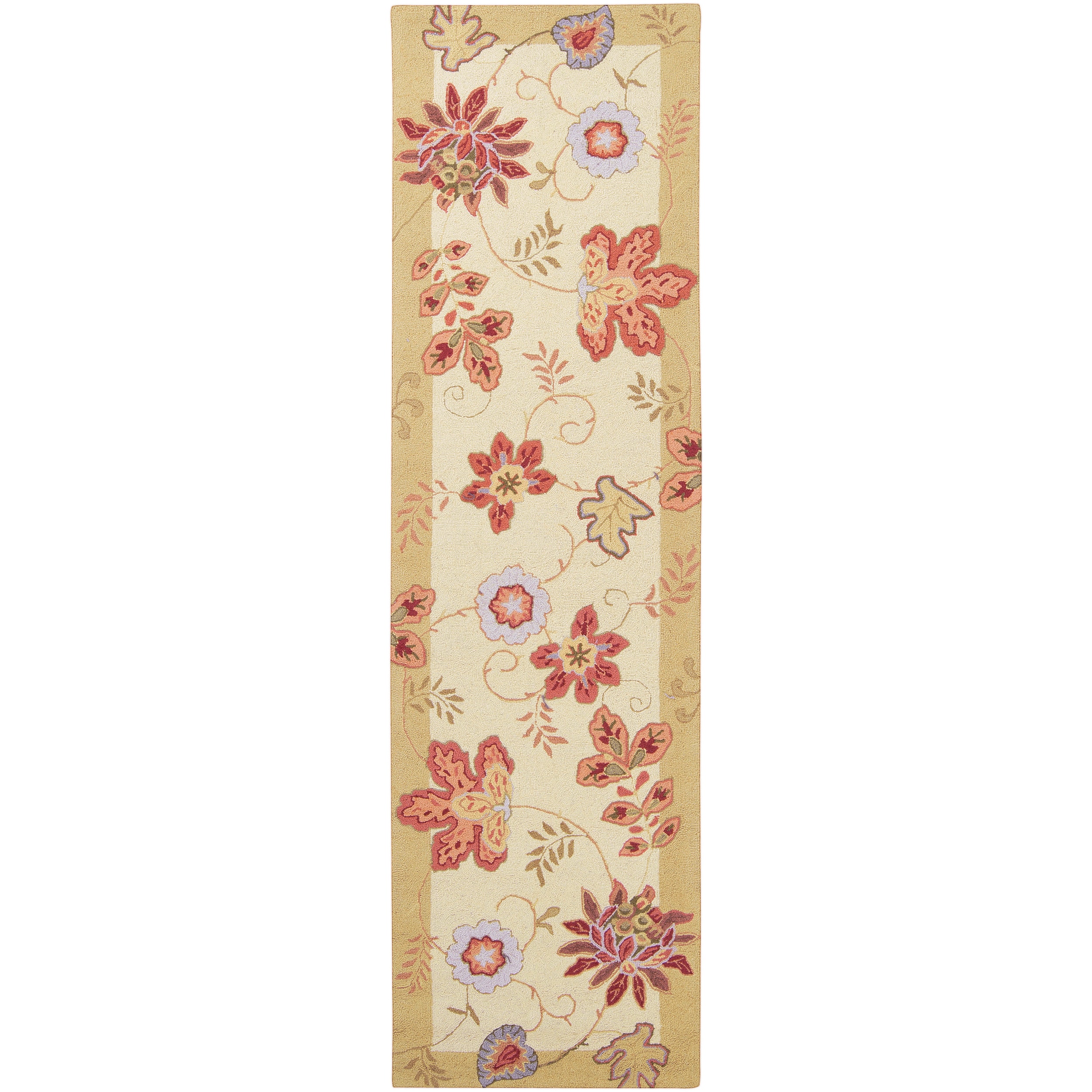 Hand hooked Beige Tarouba Wool Rug (26 X 4)