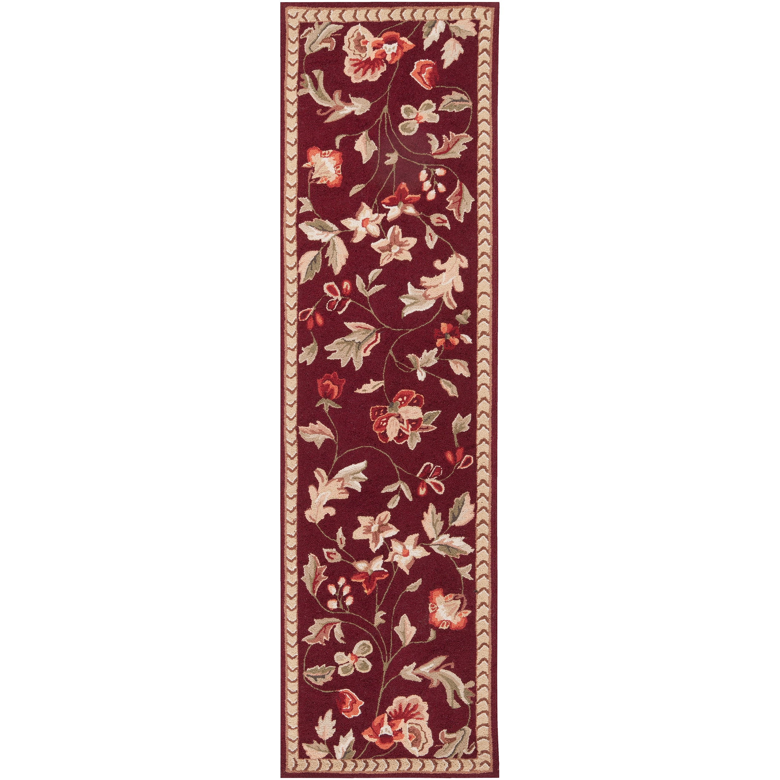 Hand hooked Red Tarouba Wool Rug (26 X 4)