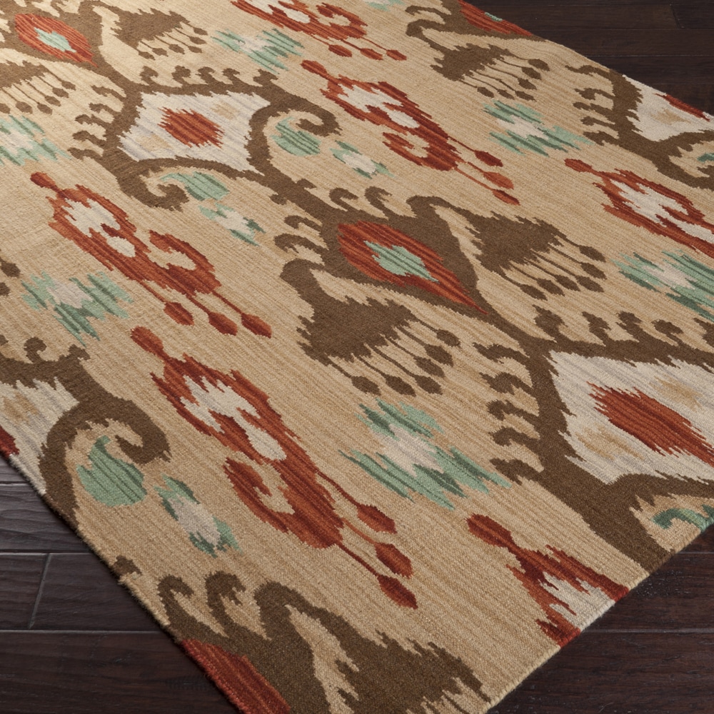 Hand woven Tan Caroni Wool Rug (5 X 8)