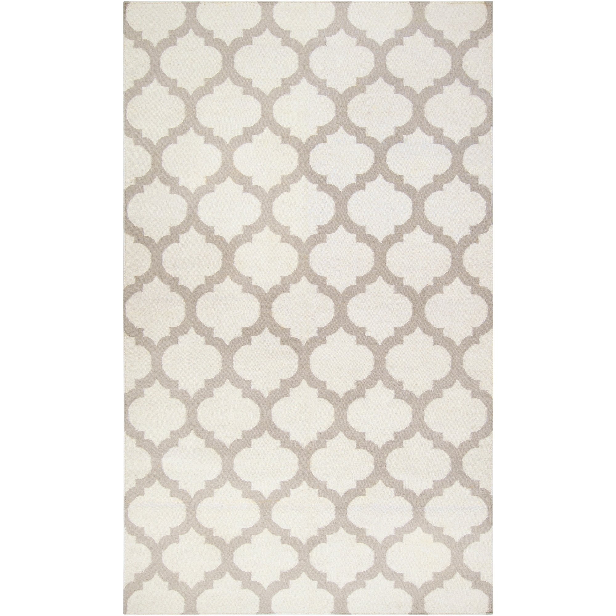 Hand woven Ivory Moroccan Trellis Caroni Flatweave Wool Area Rug (5 X 8)