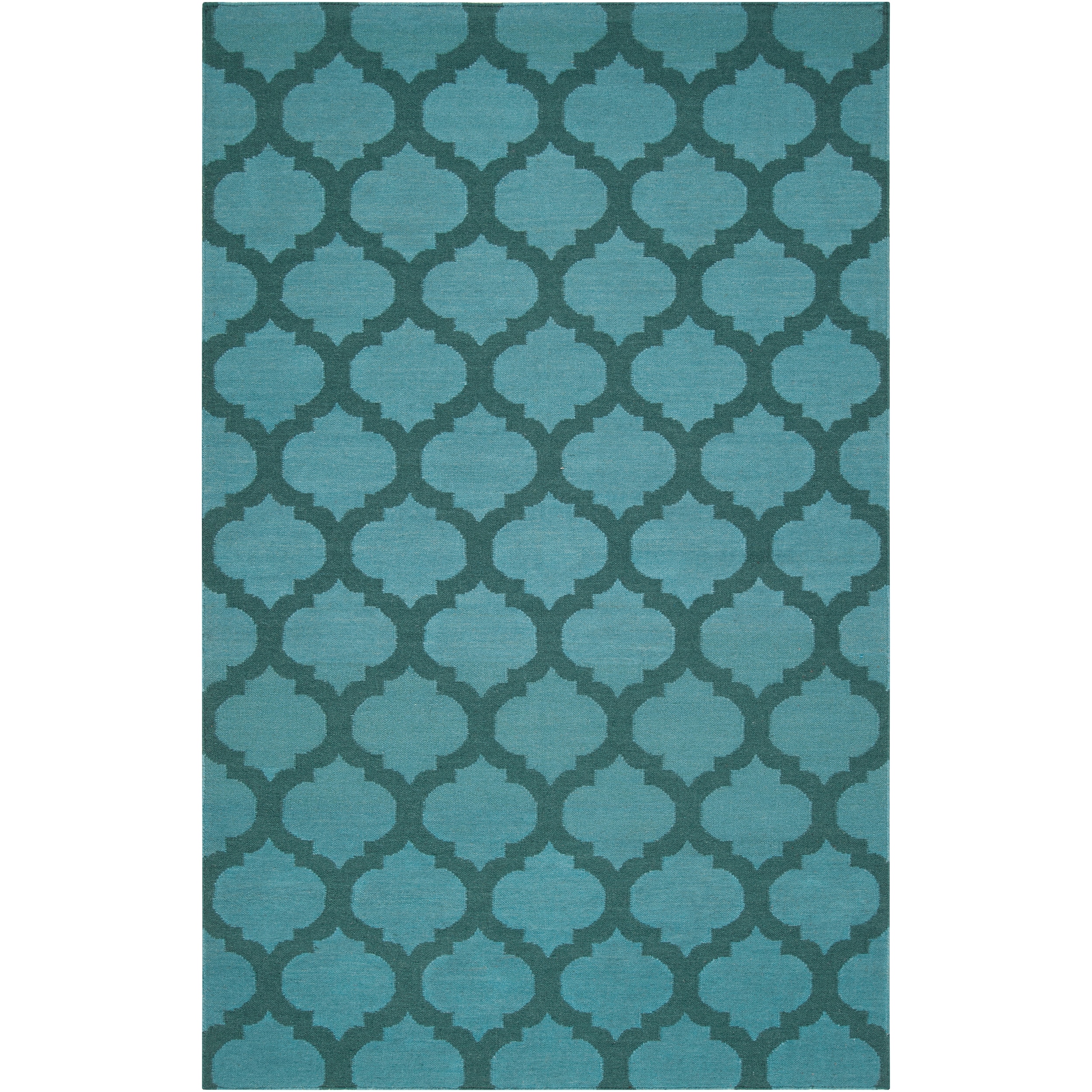 Hand woven Caroni Blue Wool Rug (36 X 56)