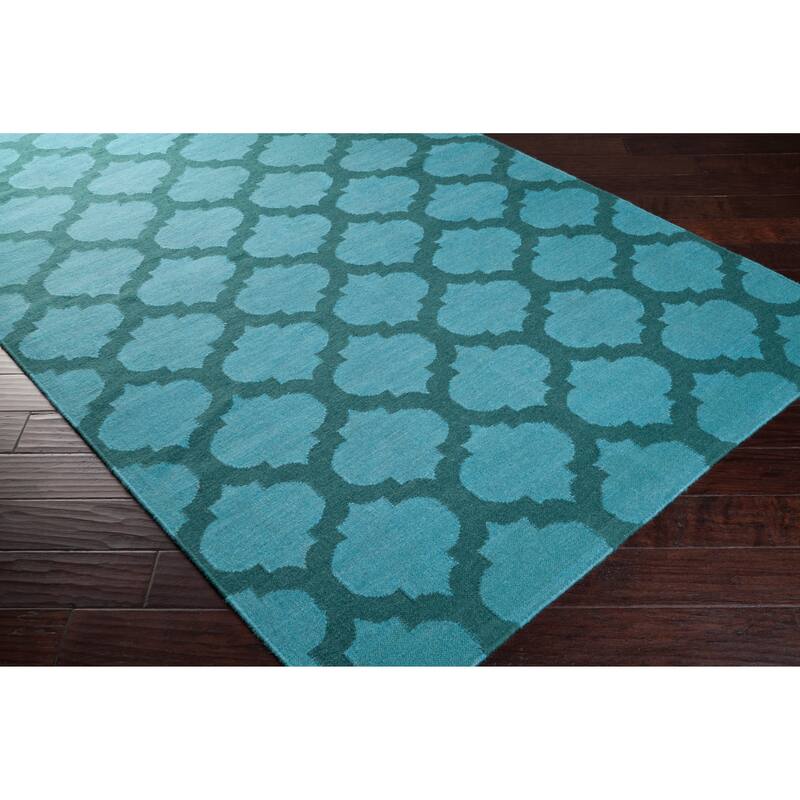 Hand-woven 'Caroni' Blue Wool Area Rug - 8' x 11'/Surplus