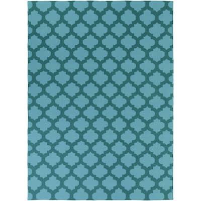 Hand-woven 'Caroni' Blue Wool Area Rug - 8' x 11'/Surplus