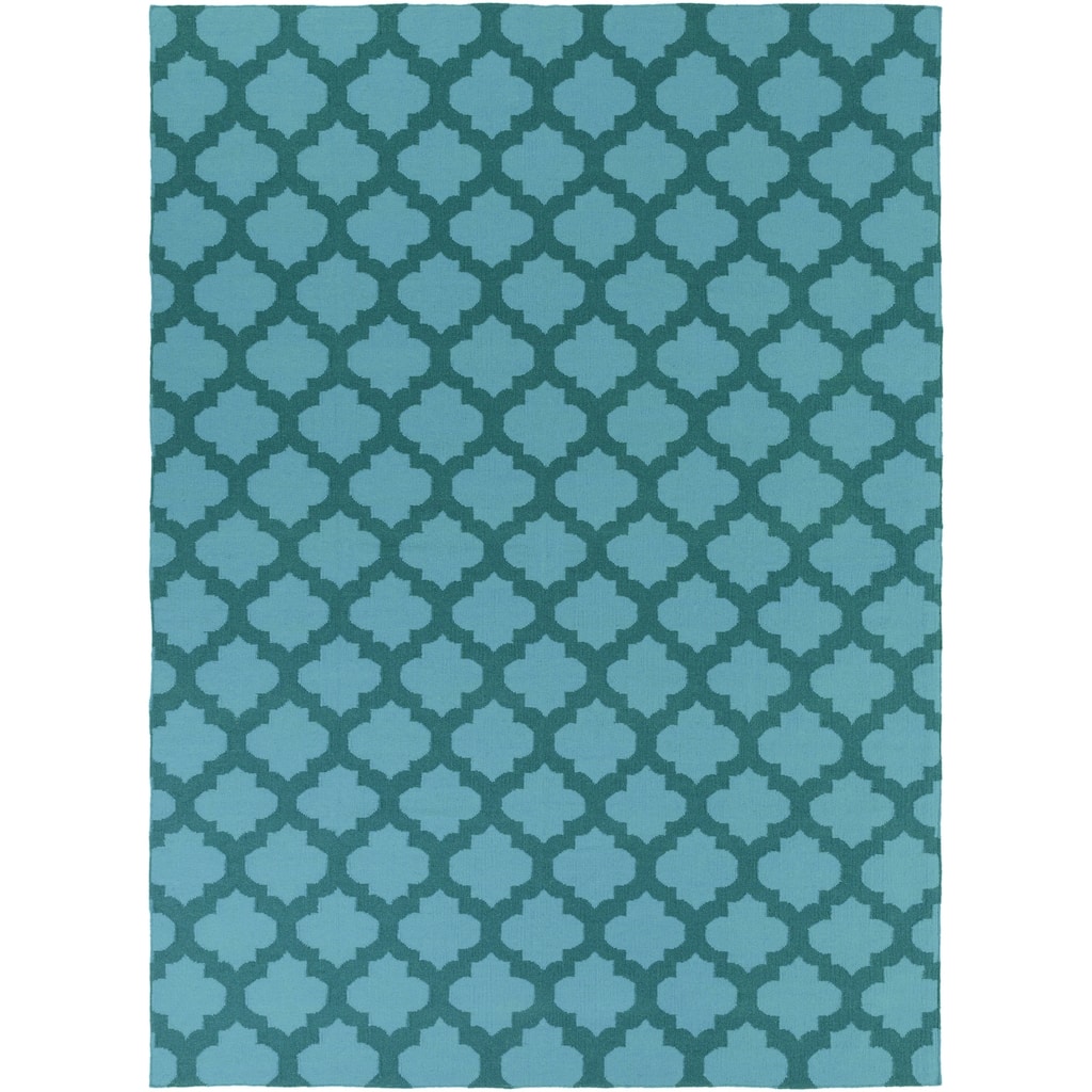 Hand-woven 'Caroni' Blue Wool Area Rug - 8' x 11'/Surplus