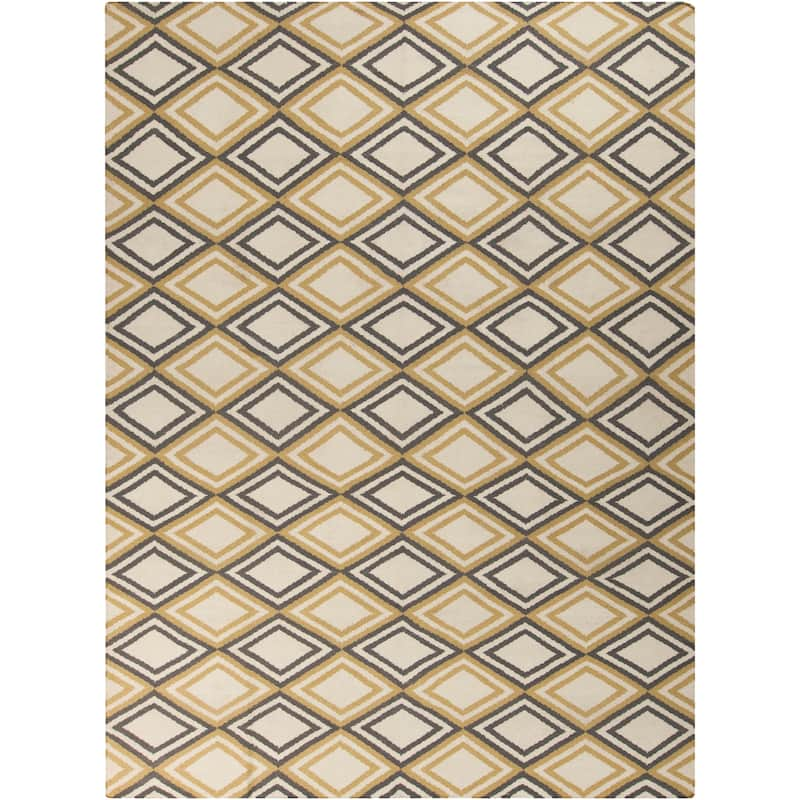 Hand-woven 'Caroni' Ivory Wool Area Rug - 8' x 11' - 8' x 11'