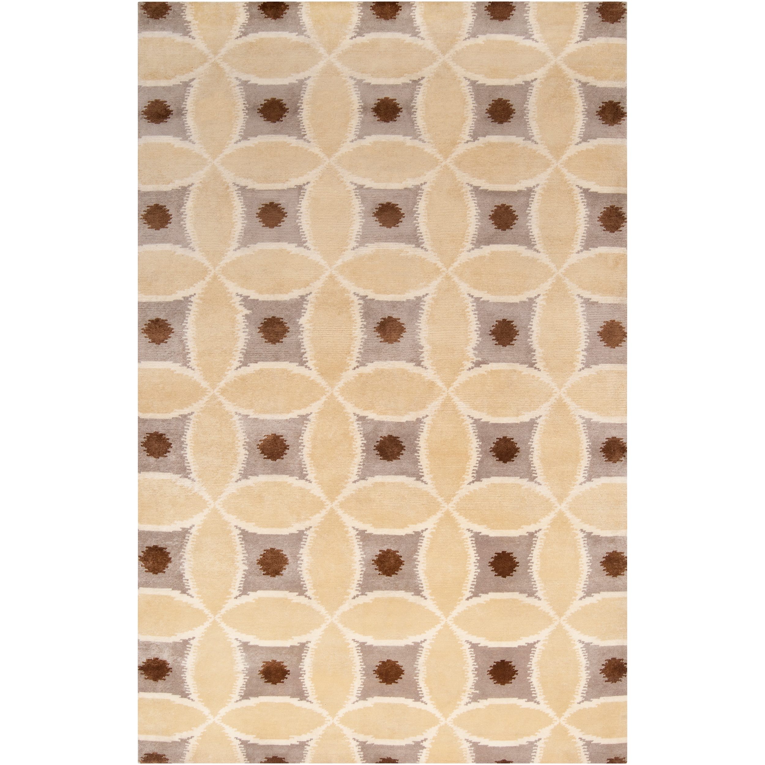 Hand knotted Diego Martin Brown Wool Rug (5 X 8)