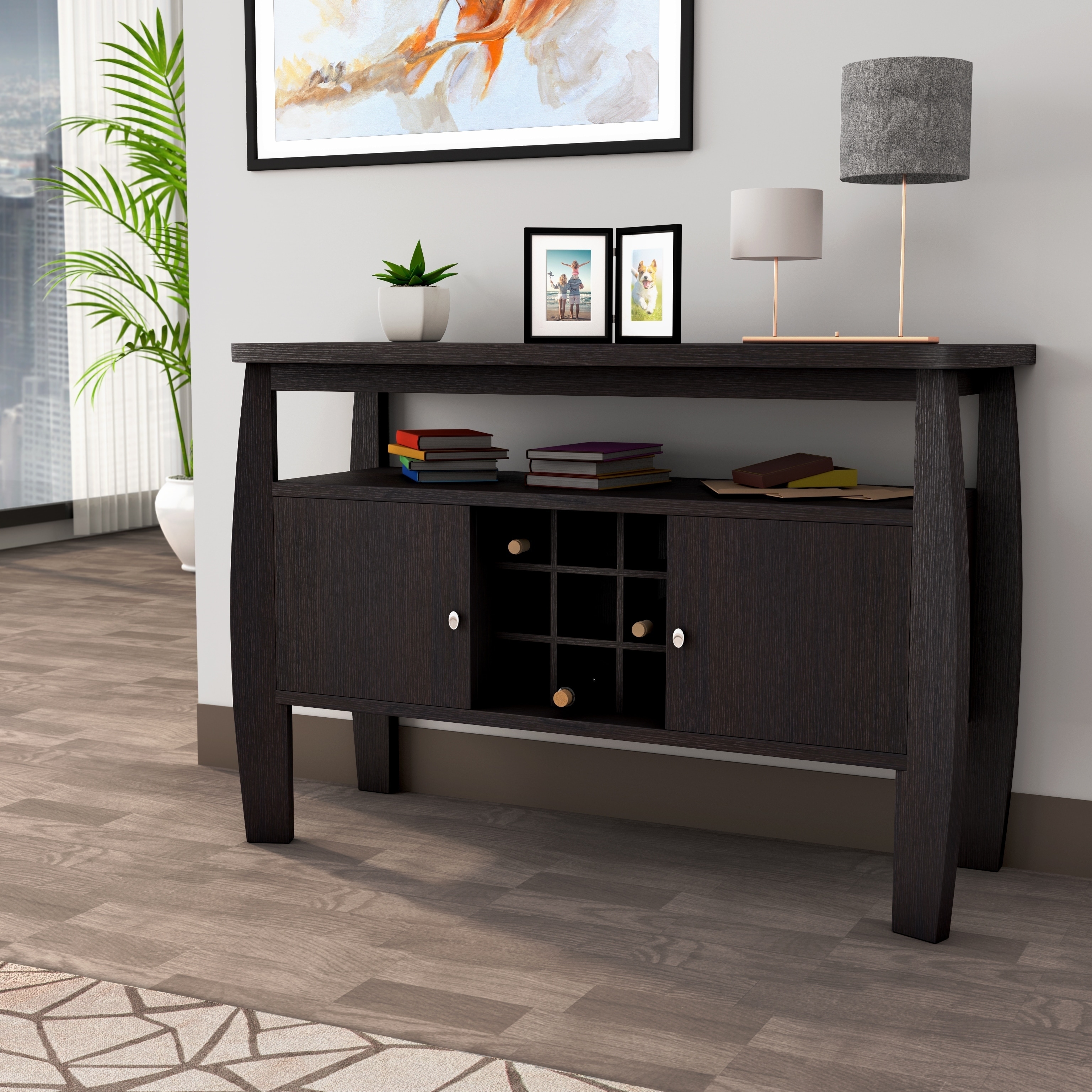 Shop Furniture Of America True Modern Brown 51 Inch 2 Cabinet
