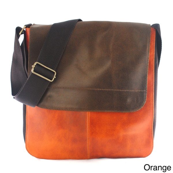 Shop Handmade Handy Leather Flap-over-top Messenger Bag (Colombia ...