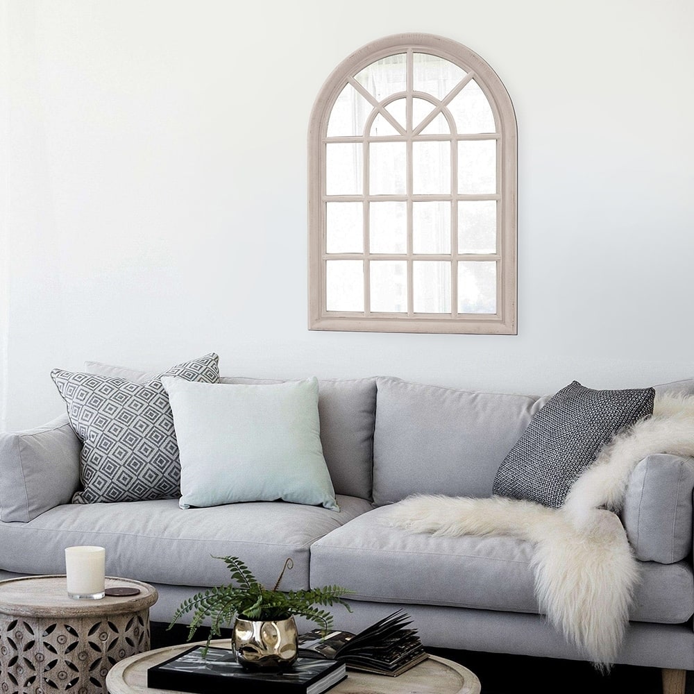 Allan Andrews Windowpane Taupe Wall Mirror - N/A