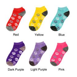 Julietta Women's Peace Sign Ankle Socks Socks