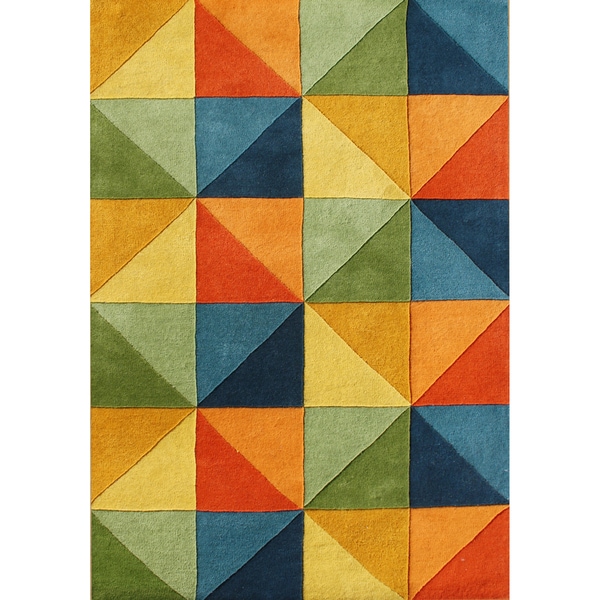 Alliyah Handmade Multi-Colored New Zealand Blend Wool Rug - 5' x 8'