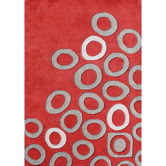 Alliyah Hand made Poppy Red New Zealand Blend Area Rug (8 X 10)