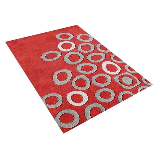 Alliyah Handmade Poppy Red New Zealand Blend Wool Rug - 8' x 10'