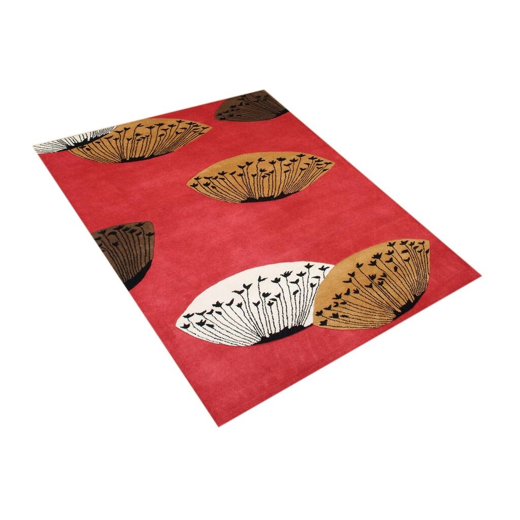 Alliyah Handmade Cherry Tomato New Zealand Blend Wool Rug (8 x 10) - 8' x 10'